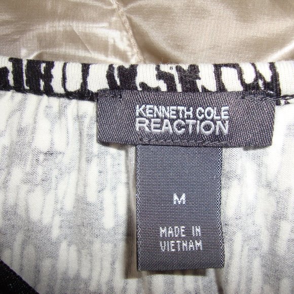 Kenneth Cole Reaction black and white top M - Picture 4 of 5